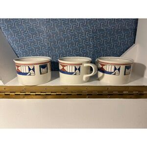 Mikasa Intaglio CAC04 Collage Coffee Mugs Set of 3 Geometric Abstract Vintage